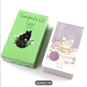 Considerate Cat Tarot Deck Volume II – 78 Illustrated Cards & Guidebook Set